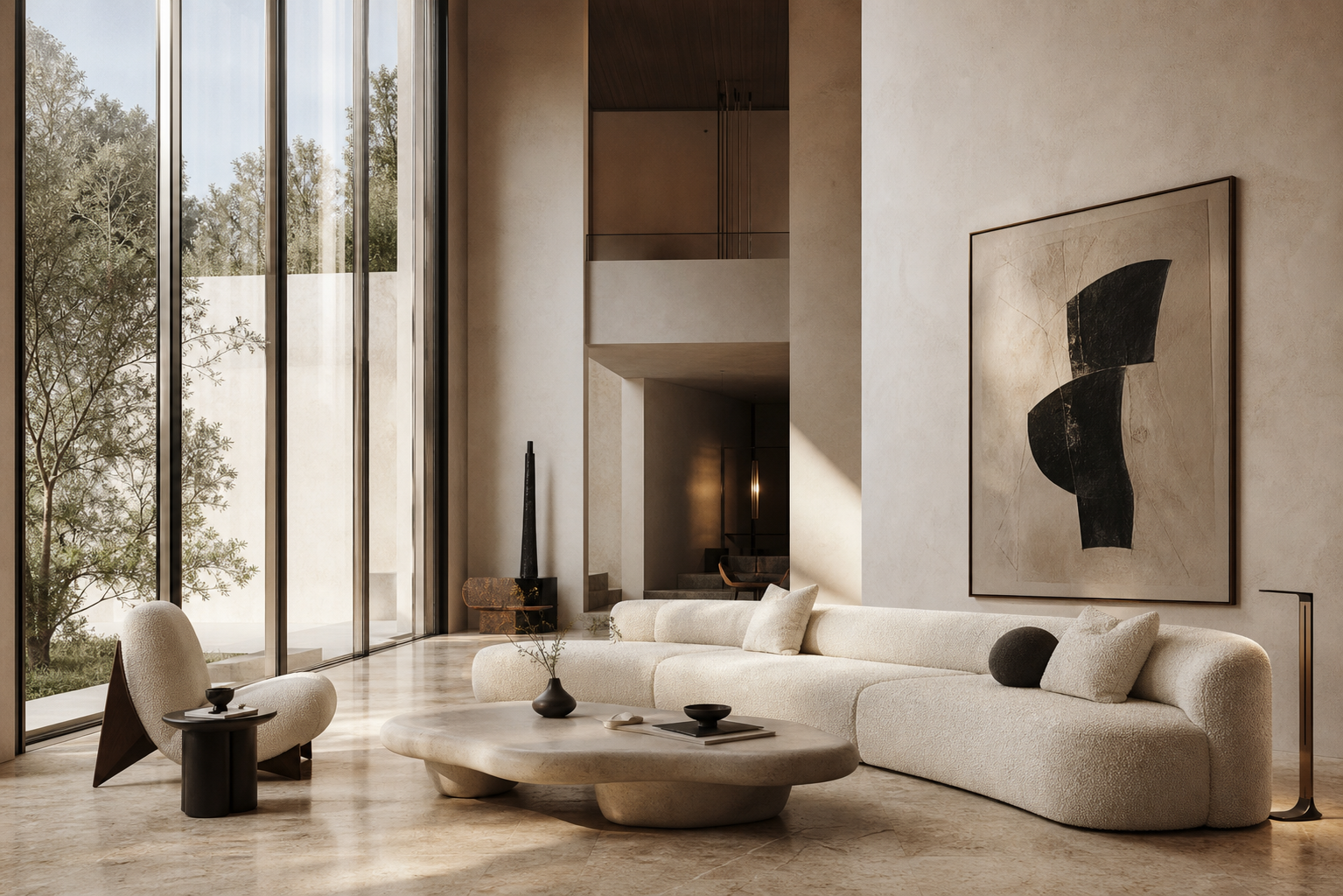 Soggiorno di lusso progettato da Spazio Interno